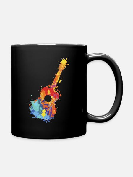 Gitarre , Gitarrenspieler & Bass Musiker in Band - Tasse einfarbig - Schwarz