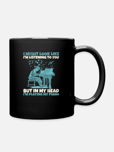 Je joue du piano. Pianiste et pianiste - Mug uni - noir
