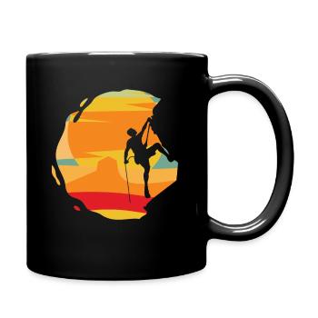 Felsklettern, Bergsteigen, Klettersport, Bouldern - Tasse einfarbig - Schwarz - Rechts