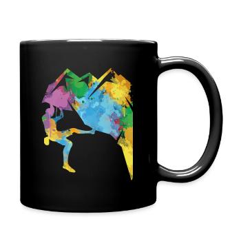 Felsklettern, Bergsteigen, Klettersport, Bouldern - Tasse einfarbig - Schwarz - Rechts