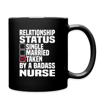 Pfleger Pflegekraft Beziehung Krankenschwester - Tasse einfarbig - Schwarz - Rechts