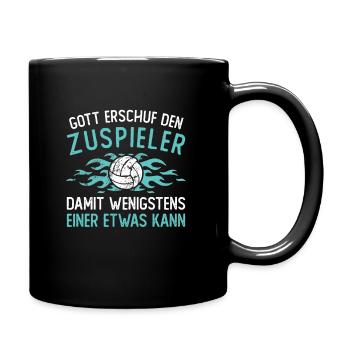 Volleyball Volleyballer Zuspieler Geschenk - Tasse einfarbig - Schwarz - Rechts