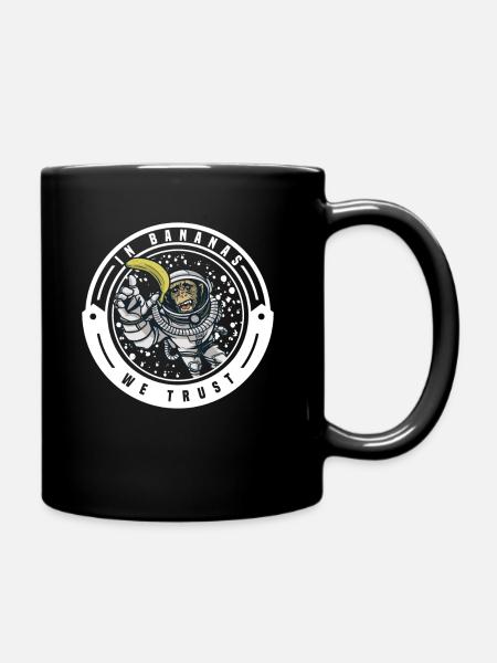 Monkey chimpanzee monkey monkey monkeys banana monkey monkey monkey - Full Colour Mug - black