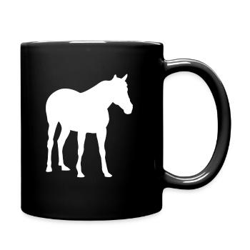 Pferd Reiten Pferde - Tasse einfarbig - Schwarz - Rechts