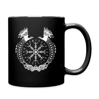 Wikinger Ring, Wikinger Und Symbole - Tasse einfarbig - Schwarz - Rechts