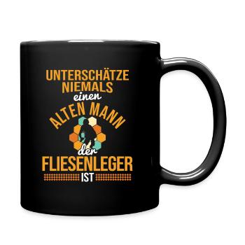 Fliesenleger Handwerker - Tasse einfarbig - Schwarz - Rechts
