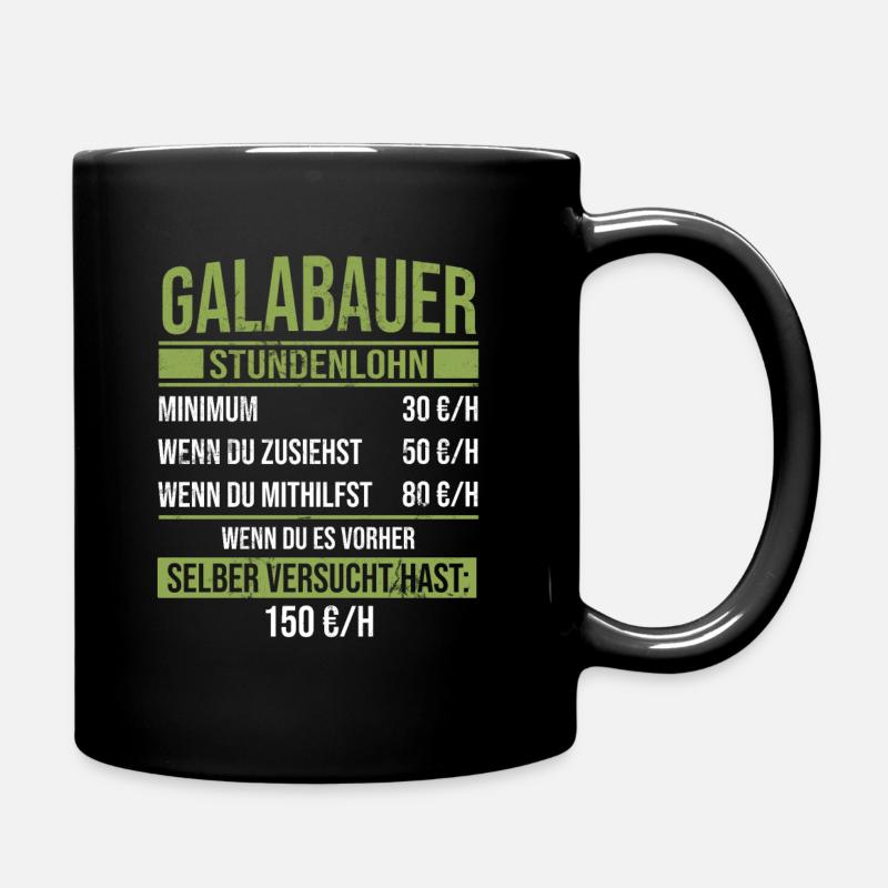 Gärtner Galabau Garten - Tasse einfarbig - Schwarz