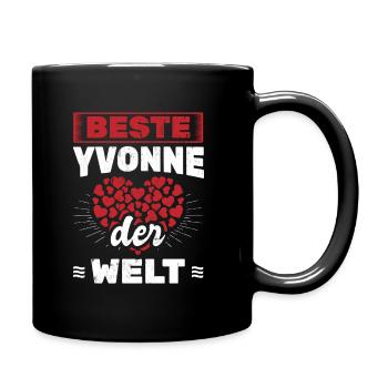 Geschenkidee Vorname Name - Tasse einfarbig - Schwarz - Rechts