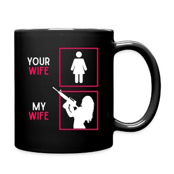 Gun Lover, Gun Owner Quote, Woman Weapons - Full Colour Mug - black - Right