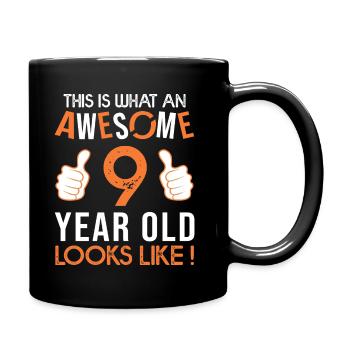anniversaire 9 ANS awesome cadeau 9 ans - Mug uni - noir - Droite