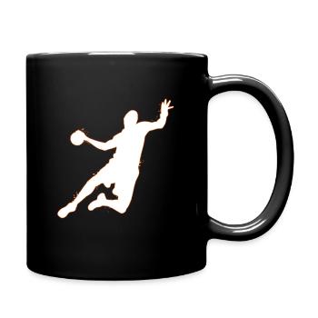 Handball Handballer Umriss Silhouette Geschenk - Tasse einfarbig - Schwarz - Rechts