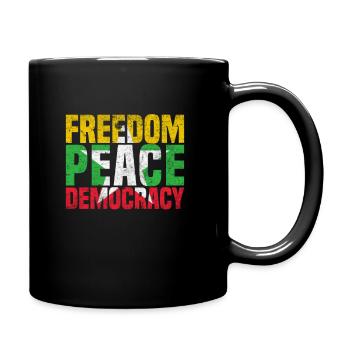 Freedom - Peace - Democracy for Myanmar - Full Colour Mug - black - Right