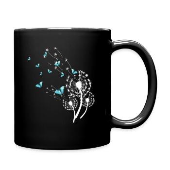 Le pissenlit et les papillons design pour femmes - Mug uni - noir - Droite