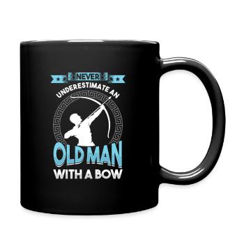 Archer Grandpa Archery with Bow and Arrow - Full Colour Mug - black - Right