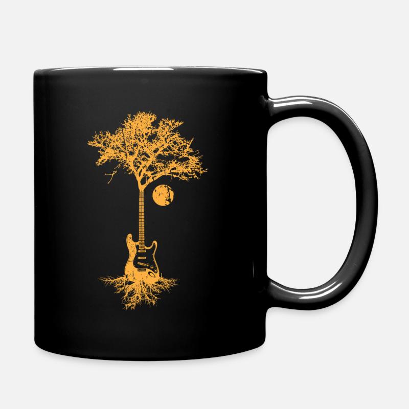 Guitare électrique, guitariste, arbre de vie Lune - Mug uni - noir