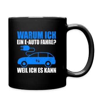 Elektroauto E-Auto - Tasse einfarbig - Schwarz - Rechts