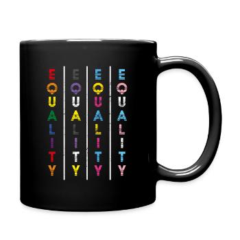 Equality Pansexual Transgender Non Binary LGBT - Full Colour Mug - black - Right