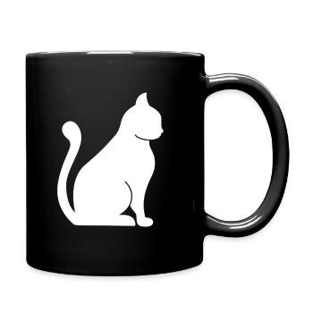 Katze Kater Katzen - Tasse einfarbig - Schwarz - Rechts