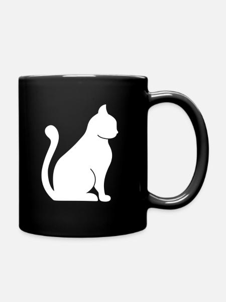 Katze Kater Katzen - Tasse einfarbig - Schwarz