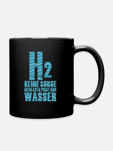 Wasserstoff H2 Hydrogen Energie - Tasse einfarbig - Schwarz