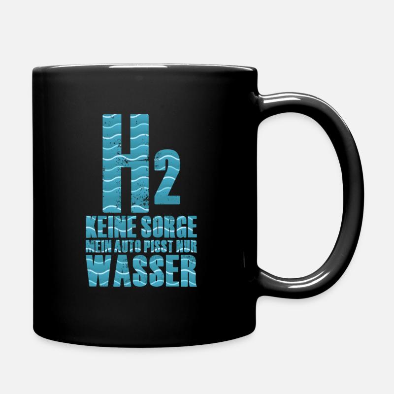 Wasserstoff H2 Hydrogen Energie - Tasse einfarbig - Schwarz