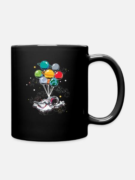 Ballon Planeten Kinder Astronaut Weltraum - Tasse einfarbig - Schwarz