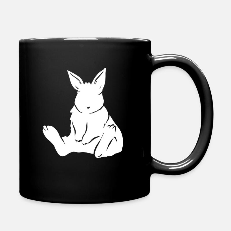 Hase Häschen Kaninchen - Tasse einfarbig - Schwarz