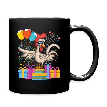 Kids Birthday Gift Animal Chickens - Full Colour Mug - black - Right