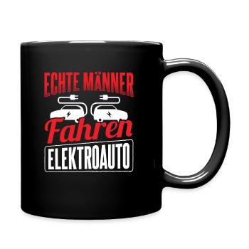 Auto E-Auto Elektroauto - Tasse einfarbig - Schwarz - Rechts