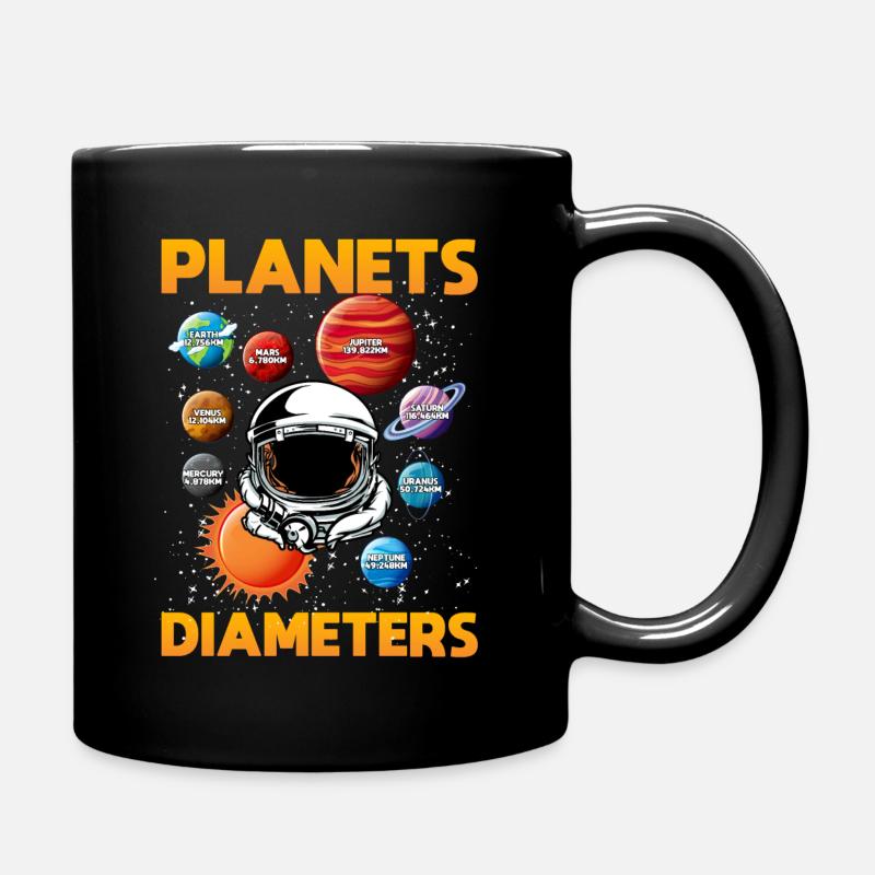 Durchmesser Von Planeten, Solarsystem, Planet - Tasse einfarbig - Schwarz