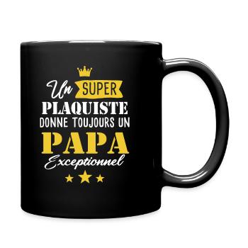 Plaquiste fête des pères futur papa - Mug uni - noir - Droite