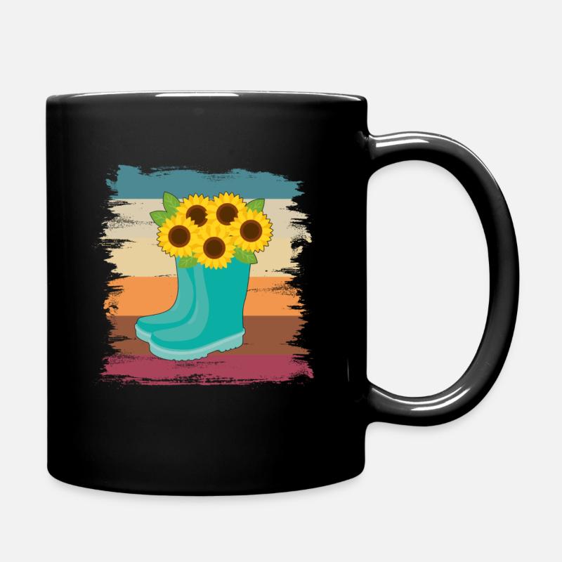 sunflower - Full Colour Mug - black