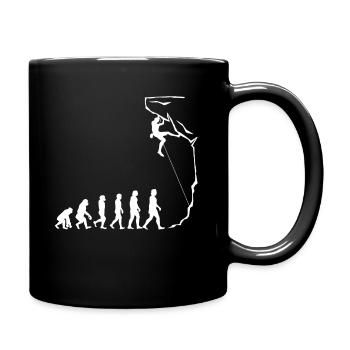 Evolution des Kletterns, Bouldern, Bergsteigen - Tasse einfarbig - Schwarz - Rechts