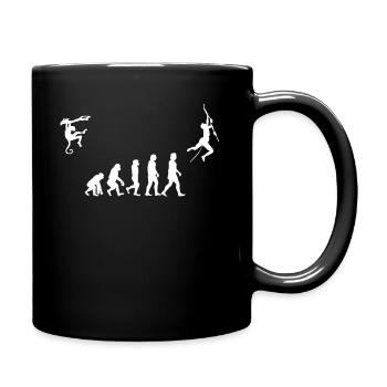 Evolution des Kletterns, Bouldern, Bergsteigen - Tasse einfarbig - Schwarz - Rechts