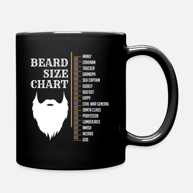 Bär Größentabelle, Bärtig, Bärte - Tasse einfarbig - Schwarz