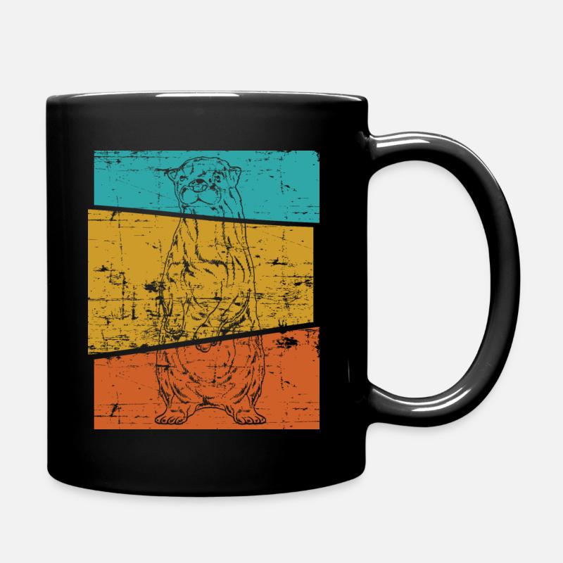 Wassermarder Tier Geschenk Fischotter Otter - Tasse einfarbig - Schwarz