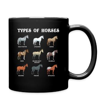 Arten Von Pferden, Pferd, Araber - Tasse einfarbig - Schwarz - Rechts