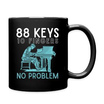 88 Tasten 10 Finger, Klavier, Musiker Pianist - Tasse einfarbig - Schwarz - Rechts