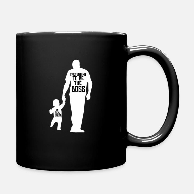 The boss the real boss Partnerlook Vatertag - Tasse einfarbig - Schwarz