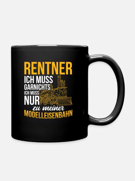 Dampflok Modelleisenbahn Eisenbahn - Tasse einfarbig - Schwarz