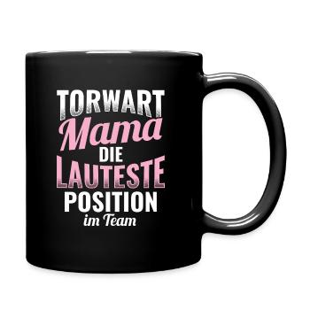 Fußball Geschenkidee Torwart - Tasse einfarbig - Schwarz - Rechts