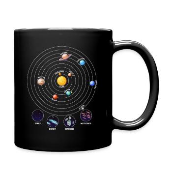 Solar system, planets, universe, astrology - Full Colour Mug - black - Right