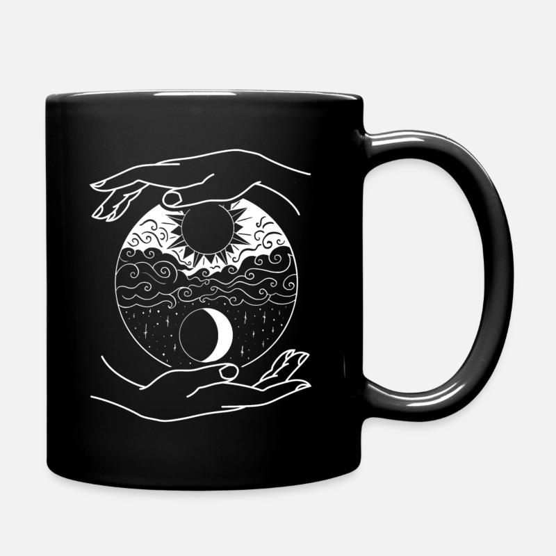 Yoga de la Lune, Yin Yang Moon Phase - Mug uni - noir