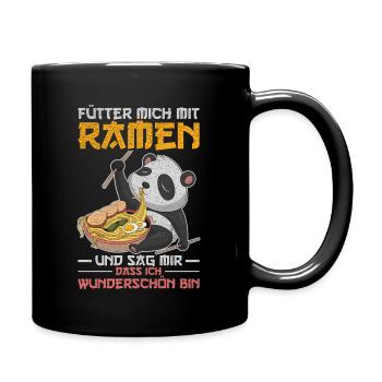 Anime Japan Kawaii Panda Geschenk Ramen - Tasse einfarbig - Schwarz - Rechts