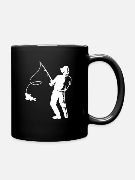 Angeln - Tasse einfarbig - Schwarz