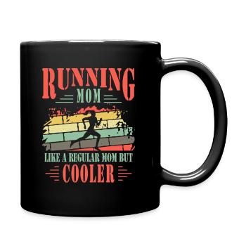 Running Mom Cooler Marathon Runner Muttertag Geschenk - Tasse einfarbig - Schwarz - Rechts