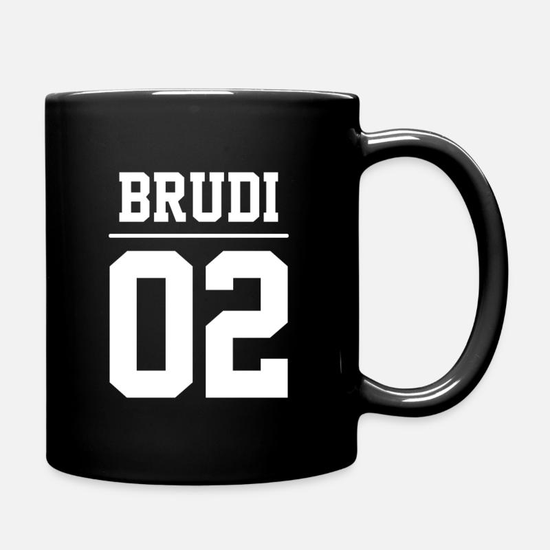 Brudi 02 Bro Bra Grosser Bruder Geschwister Kumpel - Tasse einfarbig - Schwarz