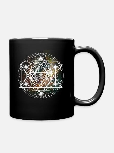 Metatron Cube Géométrie Sacred Yoga spirituel - Mug uni - noir