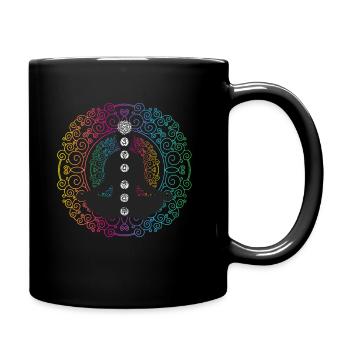 Meditation psychedelisch Om Rave Goa Konzentration - Tasse einfarbig - Schwarz - Rechts
