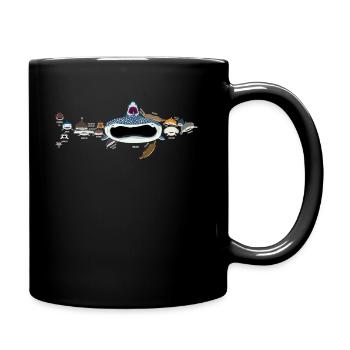 Hai, Haie, Haiarten als Hai - Tasse einfarbig - Schwarz - Rechts
